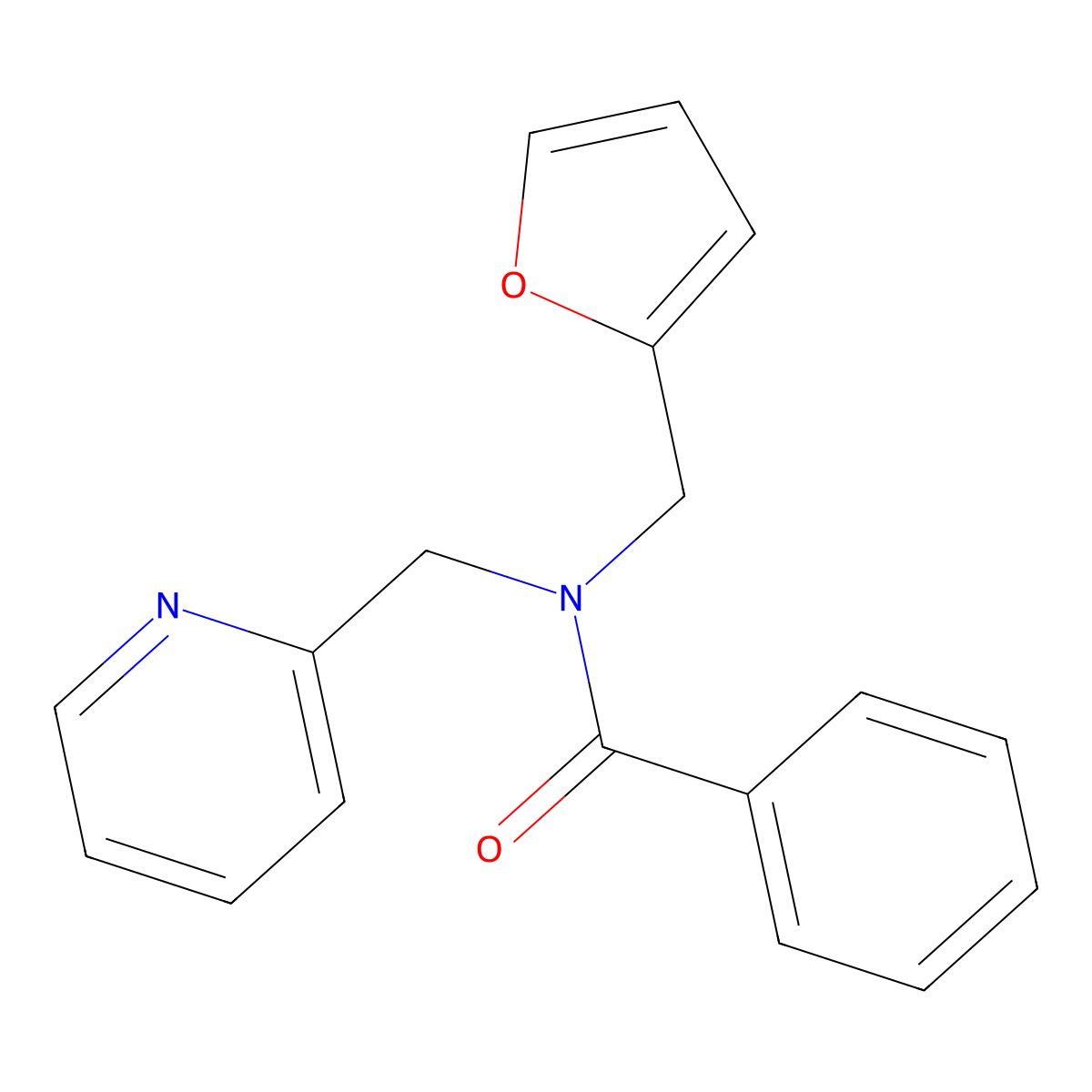 N-(furan-2-ylmethyl)-N-(pyridin-2-ylmethyl)benzamide molecular structure, CAS 1286727-48-7