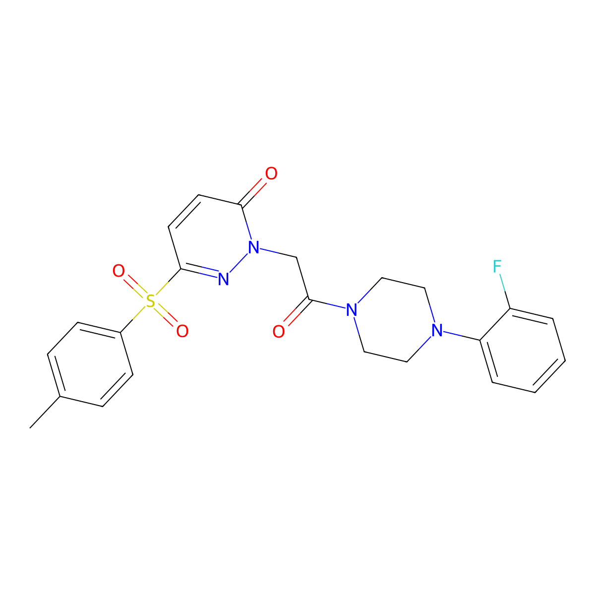 2-(2-(4-(2-fluorophenyl)piperazin-1-yl)-2-oxoethyl)-6-tosylpyridazin-3(2H)-one molecular structure, CAS 1286727-51-2