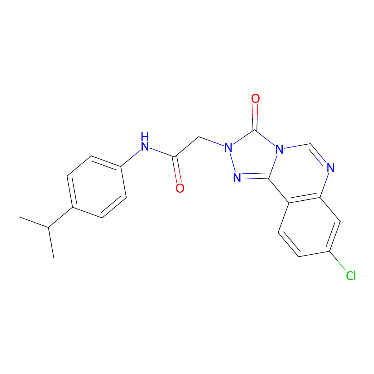 2-{8-chloro-3-oxo-2H,3H-[1,2,4]triazolo[4,3-c]quinazolin-2-yl}-N-[4-(propan-2-yl)phenyl]acetamide molecular structure, CAS 1286727-57-8