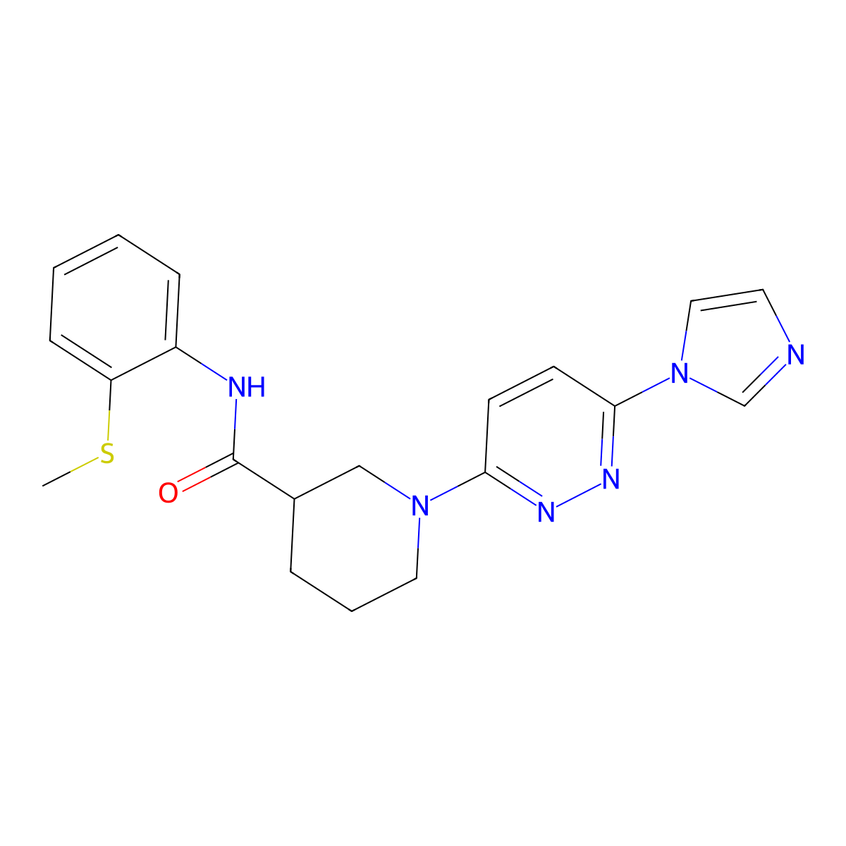 1-(6-(1H-imidazol-1-yl)pyridazin-3-yl)-N-(2-(methylthio)phenyl)piperidine-3-carboxamide molecular structure, CAS 1286727-60-3
