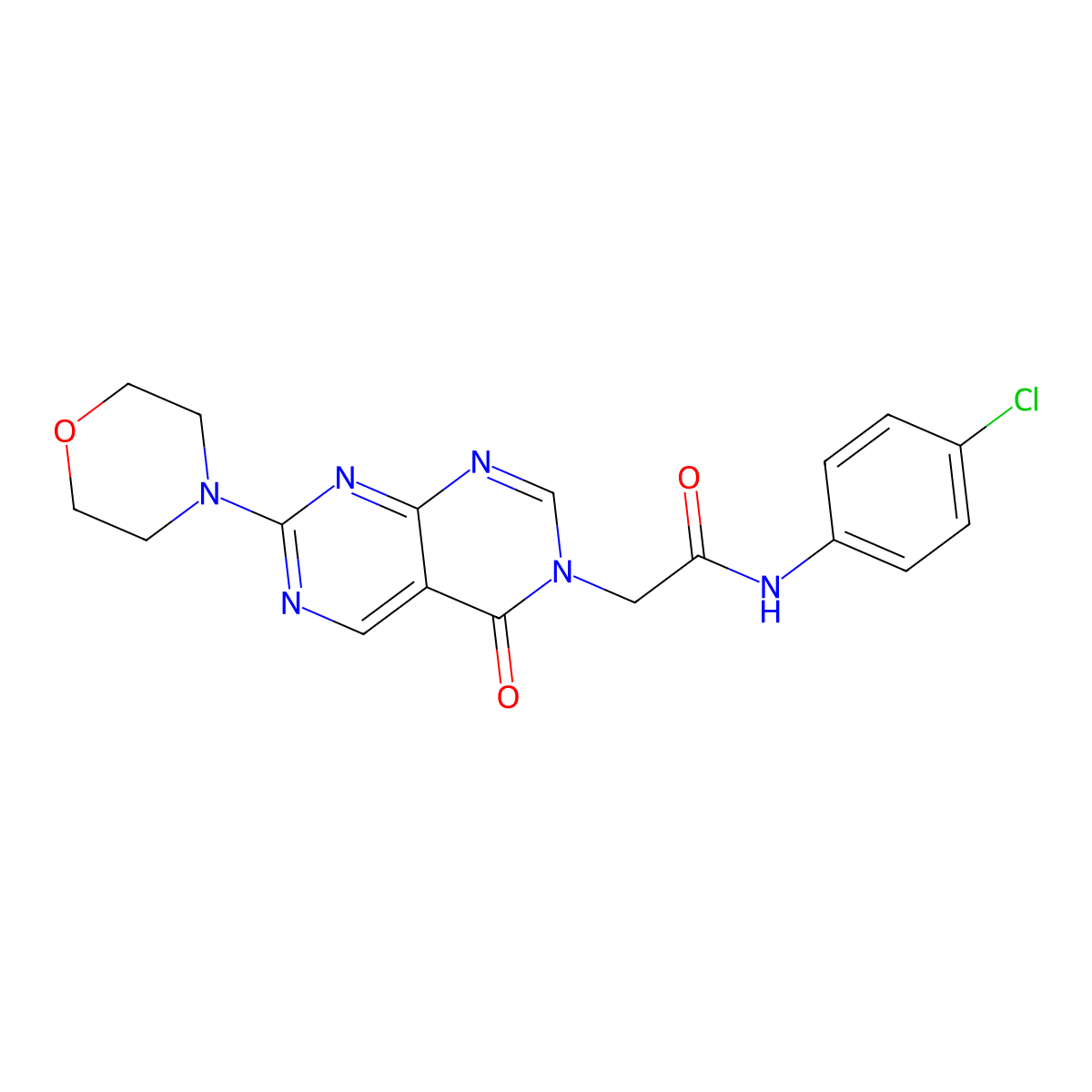 N-(4-chlorophenyl)-2-(7-morpholino-4-oxopyrimido[4,5-d]pyrimidin-3(4H)-yl)acetamide molecular structure, CAS 1286727-61-4
