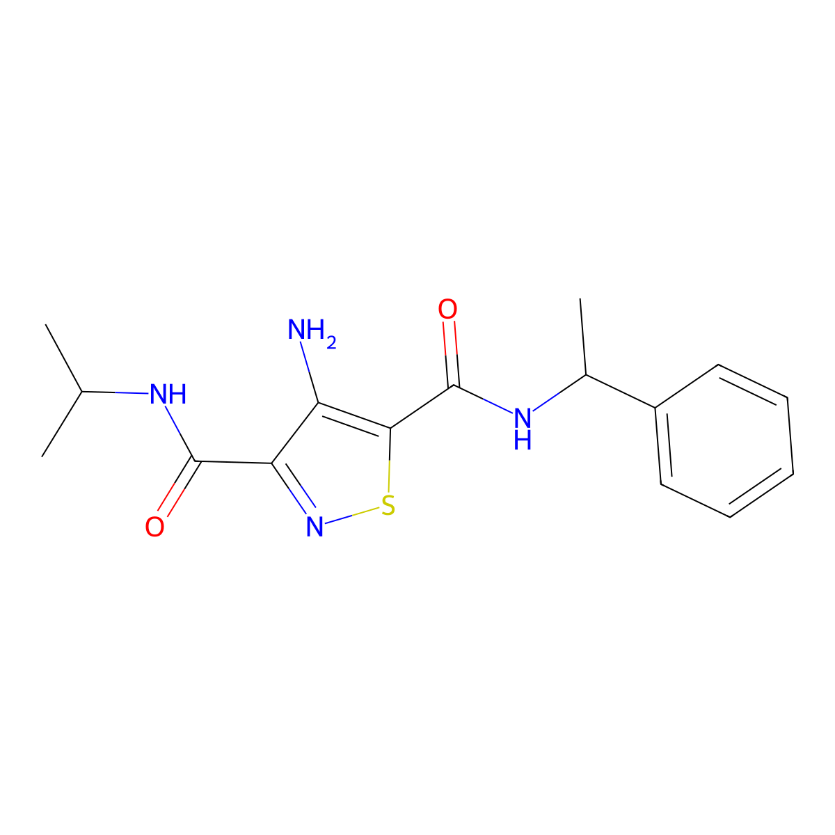 4-amino-N~3~-isopropyl-N~5~-(1-phenylethyl)isothiazole-3,5-dicarboxamide molecular structure, CAS 1286727-92-1