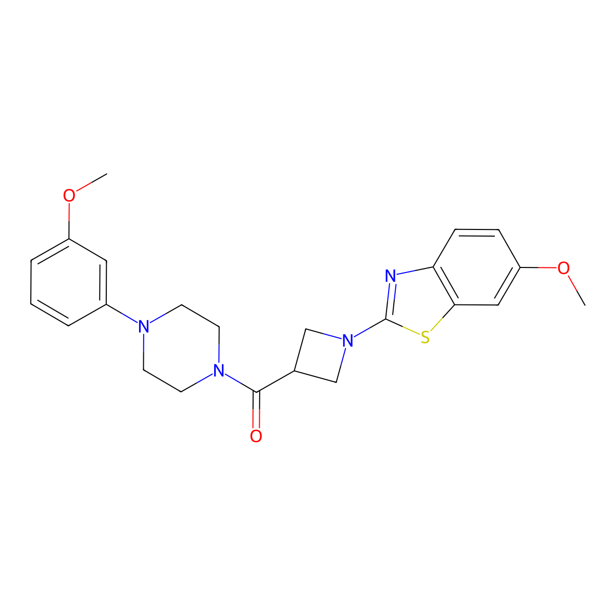 (1-(6-Methoxybenzo[d]thiazol-2-yl)azetidin-3-yl)(4-(3-methoxyphenyl)piperazin-1-yl)methanone molecular structure, CAS 1286727-99-8