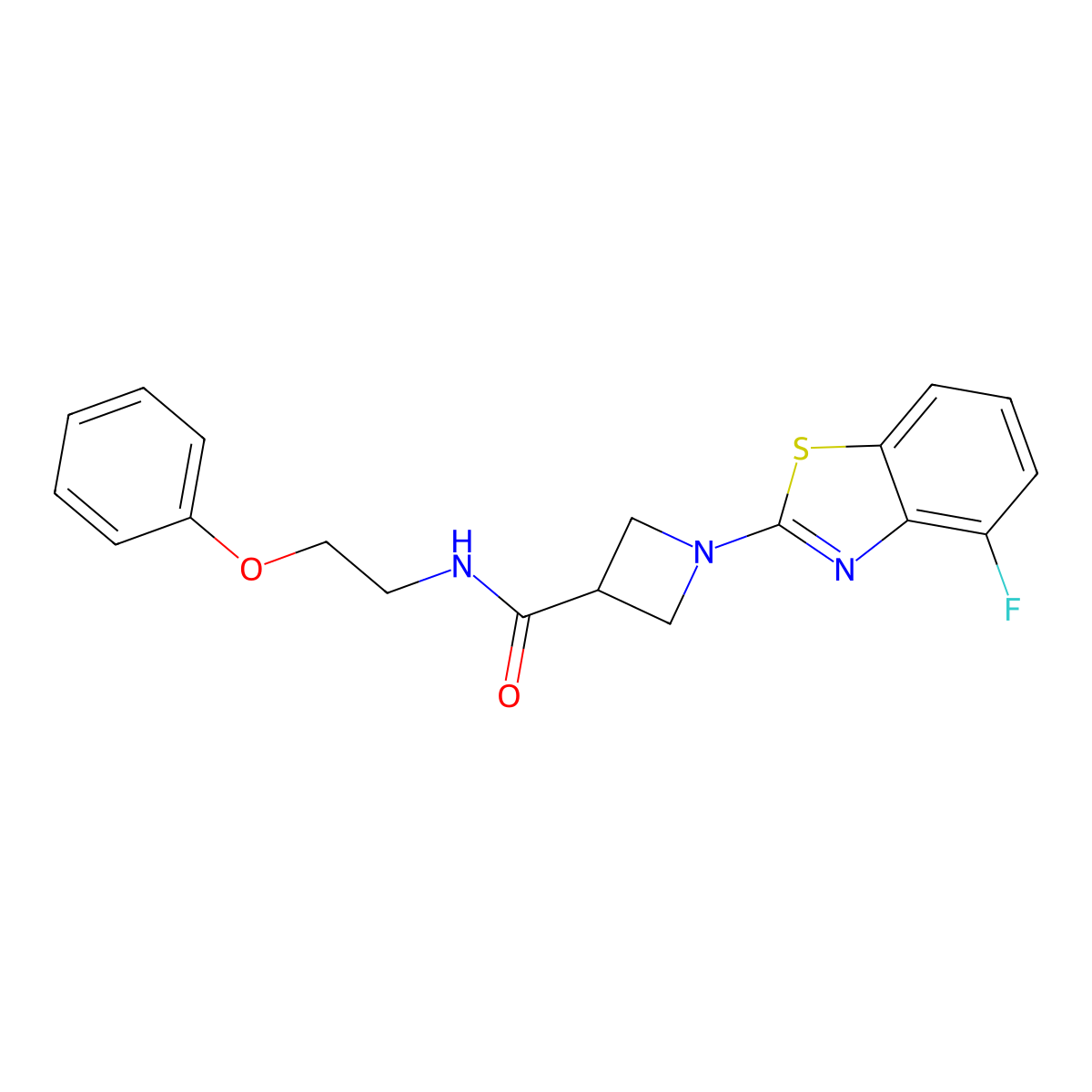 1-(4-fluorobenzo[d]thiazol-2-yl)-N-(2-phenoxyethyl)azetidine-3-carboxamide molecular structure, CAS 1286728-02-6