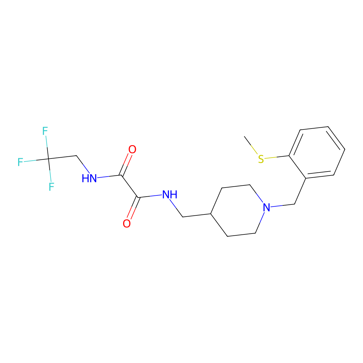 N1-((1-(2-(methylthio)benzyl)piperidin-4-yl)methyl)-N2-(2,2,2-trifluoroethyl)oxalamide molecular structure, CAS 1286728-35-5