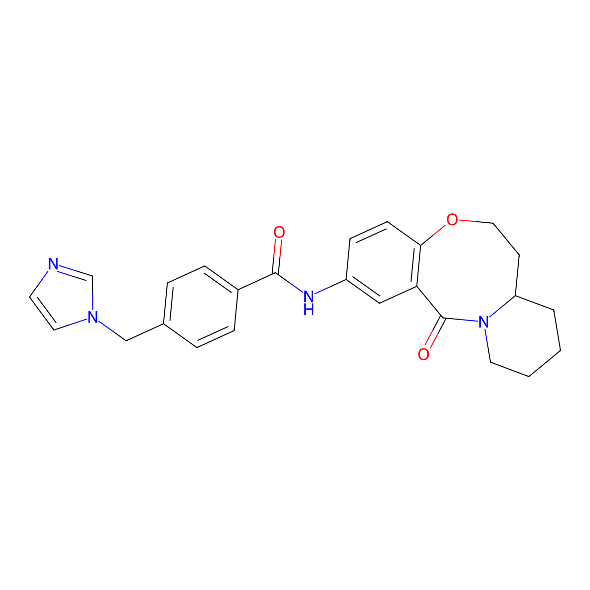 4-[(1H-imidazol-1-yl)methyl]-N-{2-oxo-9-oxa-1-azatricyclo[10.4.0.0^{3,8}]hexadeca-3,5,7-trien-5-yl}benzamide molecular structure, CAS 1286728-40-2