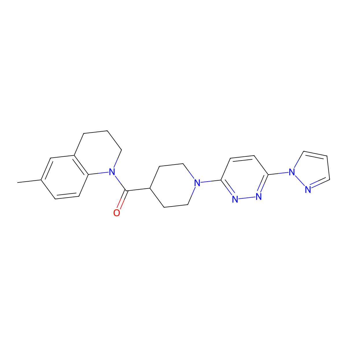 (1-(6-(1H-pyrazol-1-yl)pyridazin-3-yl)piperidin-4-yl)(6-methyl-3,4-dihydroquinolin-1(2H)-yl)methanone molecular structure, CAS 1286728-41-3