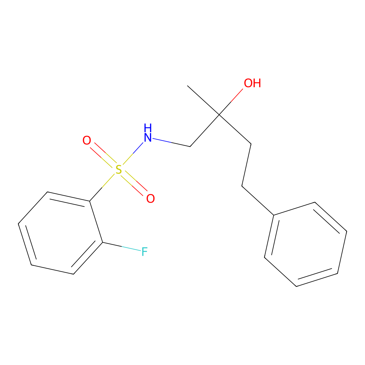 2-fluoro-N-(2-hydroxy-2-methyl-4-phenylbutyl)benzenesulfonamide molecular structure, CAS 1286728-50-4