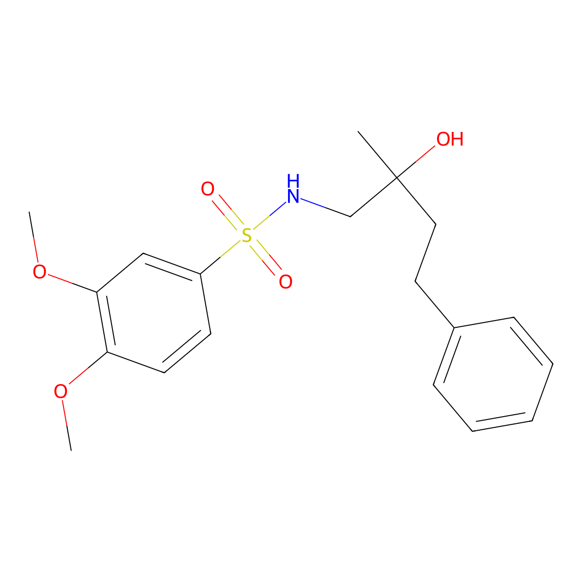 N-(2-hydroxy-2-methyl-4-phenylbutyl)-3,4-dimethoxybenzenesulfonamide molecular structure, CAS 1286728-54-8