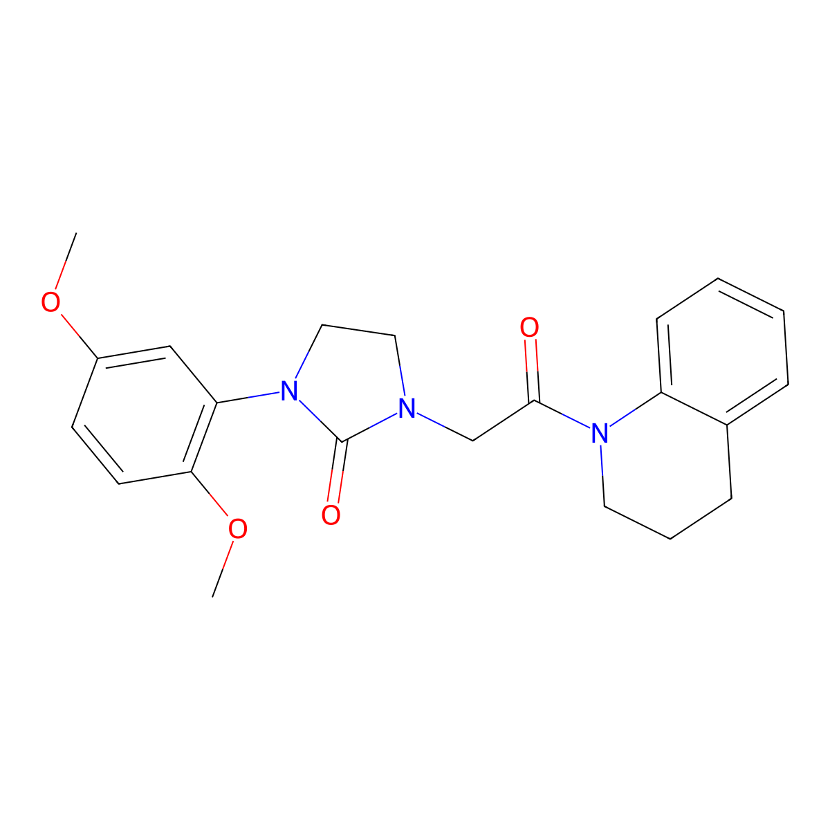 1-(2-(3,4-dihydroquinolin-1(2H)-yl)-2-oxoethyl)-3-(2,5-dimethoxyphenyl)imidazolidin-2-one molecular structure, CAS 1286728-67-3
