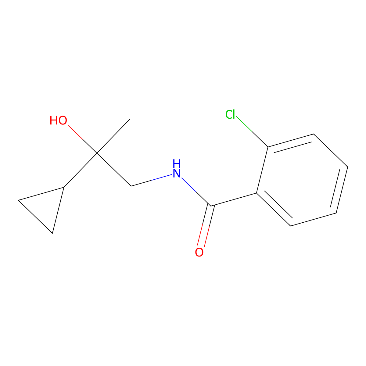 2-chloro-N-(2-cyclopropyl-2-hydroxypropyl)benzamide molecular structure, CAS 1286728-69-5