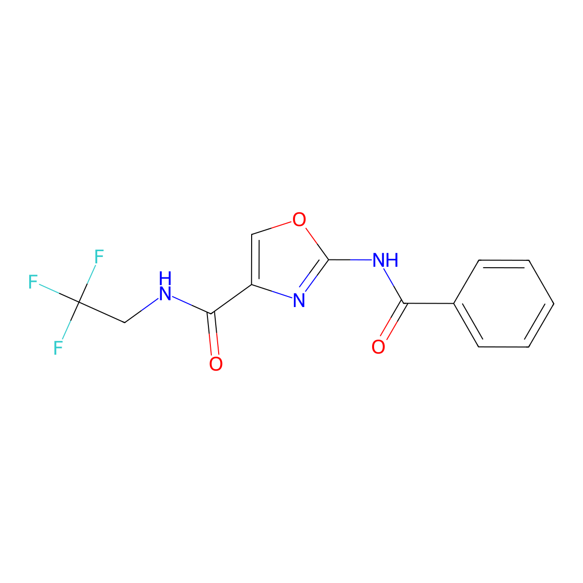 2-benzamido-N-(2,2,2-trifluoroethyl)oxazole-4-carboxamide molecular structure, CAS 1286728-84-4