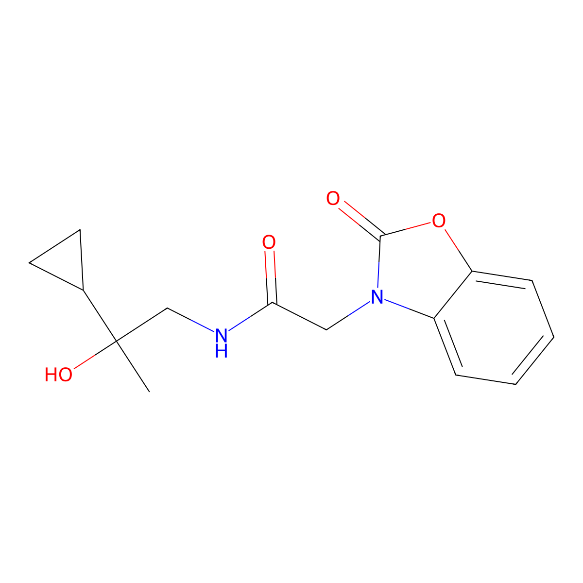 N-(2-cyclopropyl-2-hydroxypropyl)-2-(2-oxobenzo[d]oxazol-3(2H)-yl)acetamide molecular structure, CAS 1286728-86-6