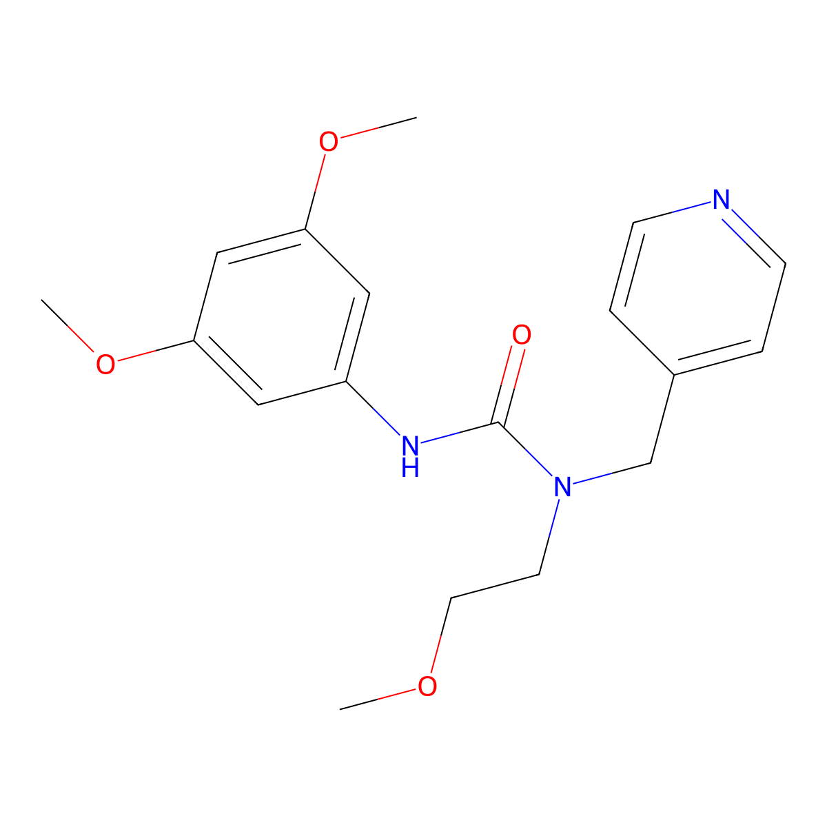 3-(3,5-Dimethoxyphenyl)-1-(2-methoxyethyl)-1-(pyridin-4-ylmethyl)urea molecular structure, CAS 1286728-89-9