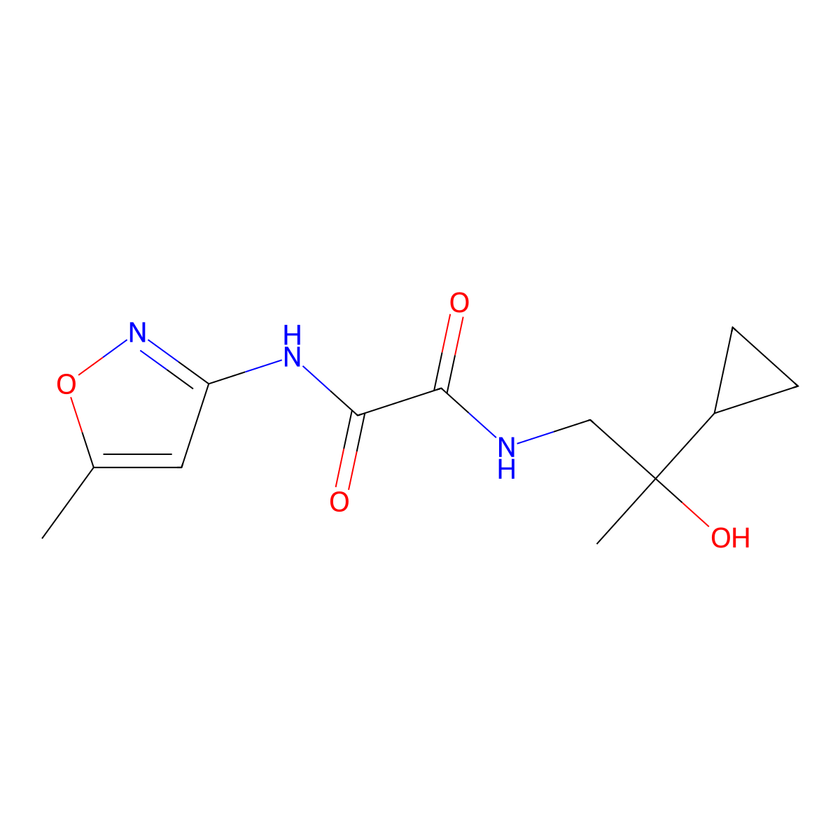 N1-(2-cyclopropyl-2-hydroxypropyl)-N2-(5-methylisoxazol-3-yl)oxalamide molecular structure, CAS 1286728-91-3