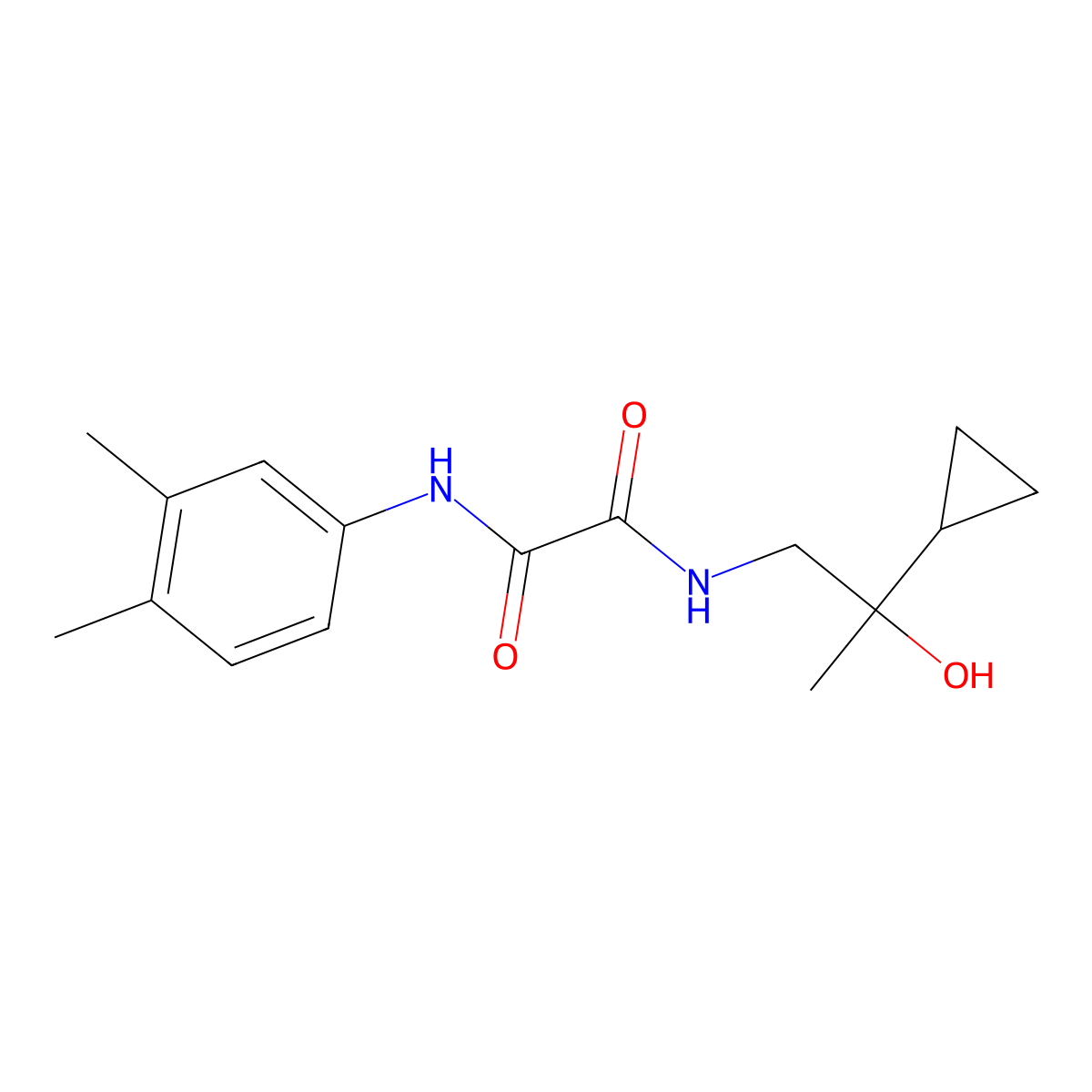 N1-(2-cyclopropyl-2-hydroxypropyl)-N2-(3,4-dimethylphenyl)oxalamide molecular structure, CAS 1286729-00-7