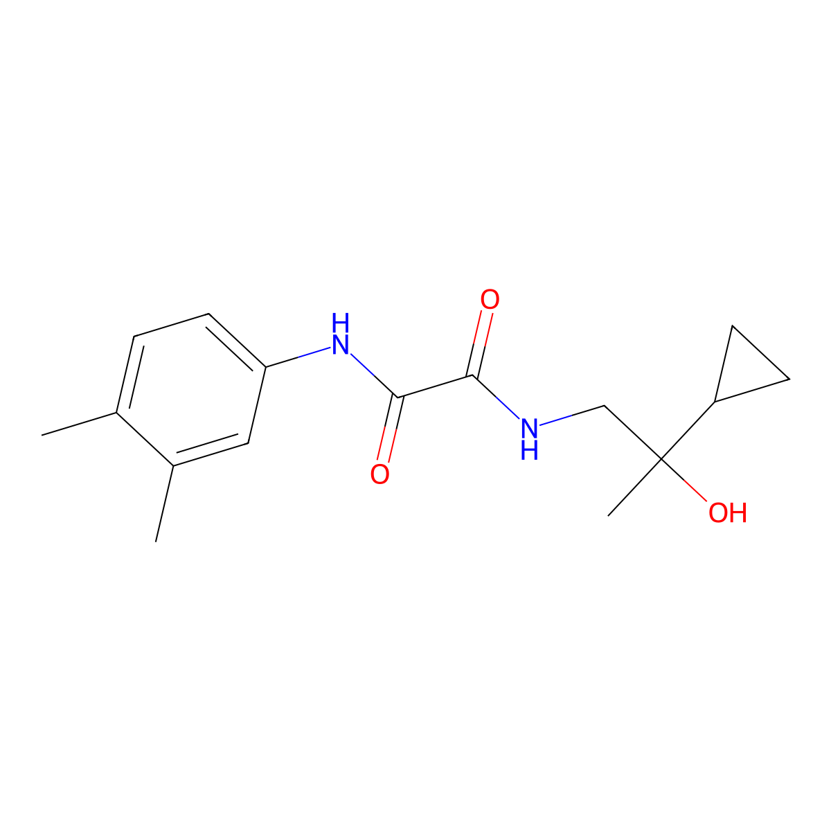 N1-(2-cyclopropyl-2-hydroxypropyl)-N2-(3,4-dimethylphenyl)oxalamide molecular structure, CAS 1286729-00-7