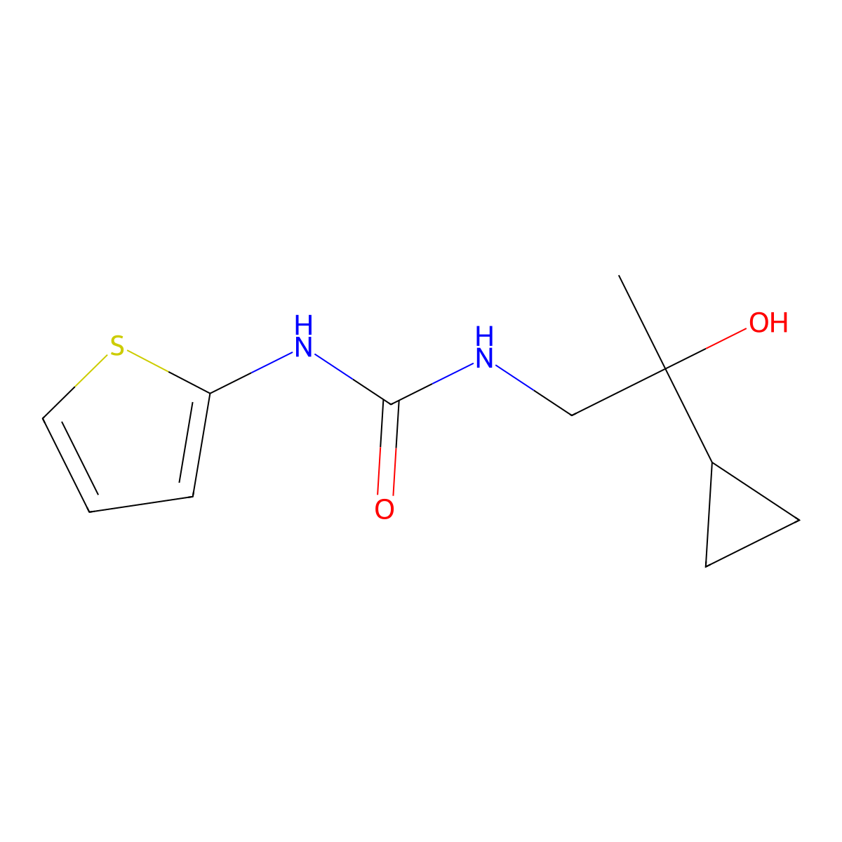 1-(2-Cyclopropyl-2-hydroxypropyl)-3-(thiophen-2-yl)urea molecular structure, CAS 1286729-04-1