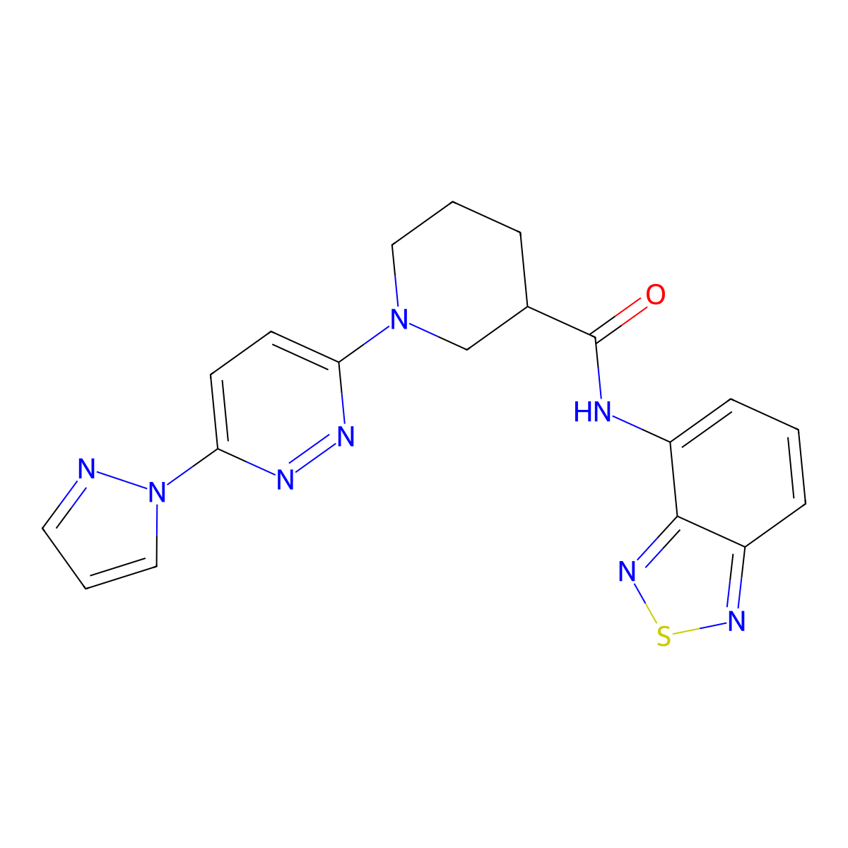 1-(6-(1H-pyrazol-1-yl)pyridazin-3-yl)-N-(benzo[c][1,2,5]thiadiazol-4-yl)piperidine-3-carboxamide molecular structure, CAS 1286729-05-2