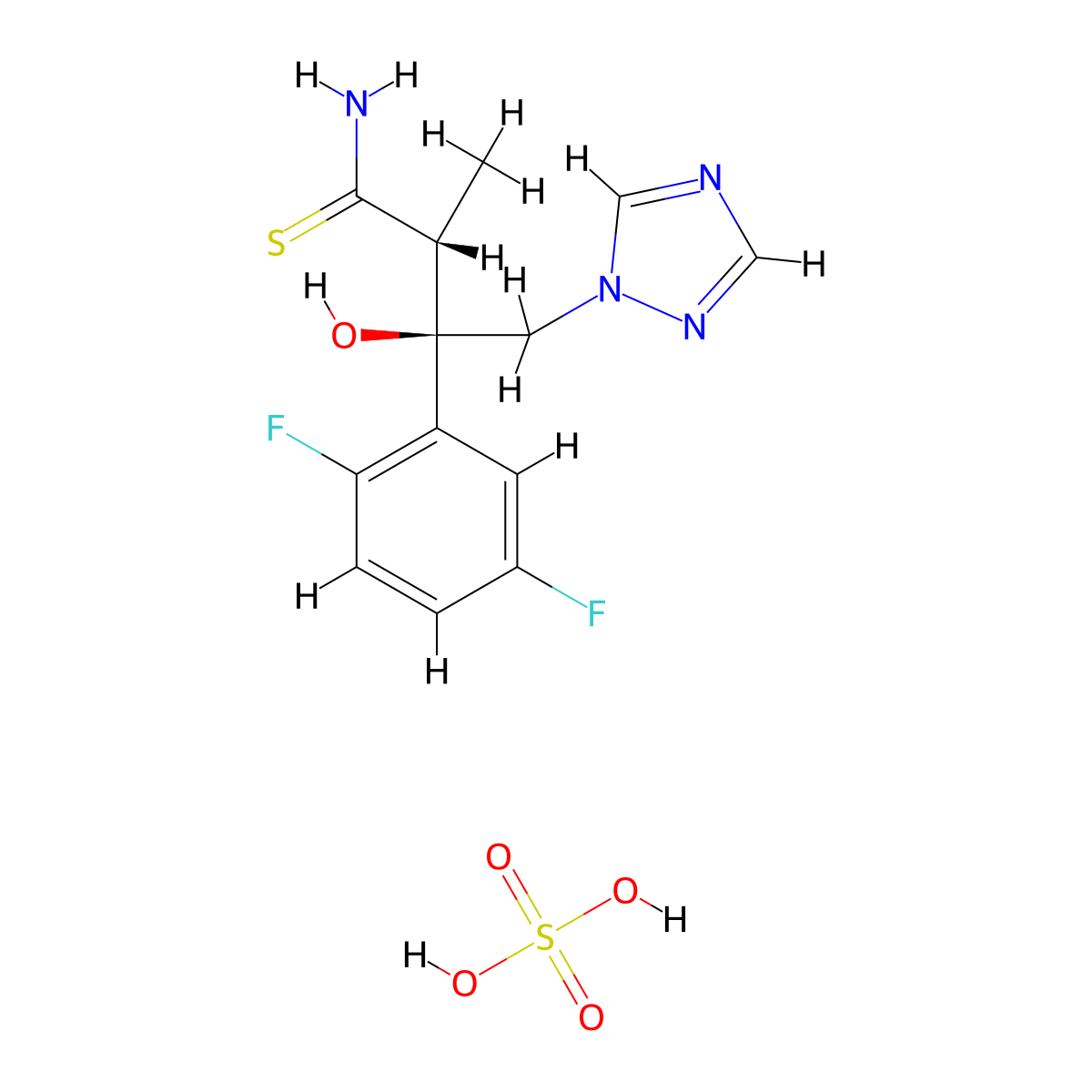 (2R,3R)-3-(2,5-Difluorophenyl)-3-hydroxy-2-methyl-4-(1H-1,2,4-triazol-1-yl)thiobutyramide sulfate molecular structure, CAS 1286730-01-5