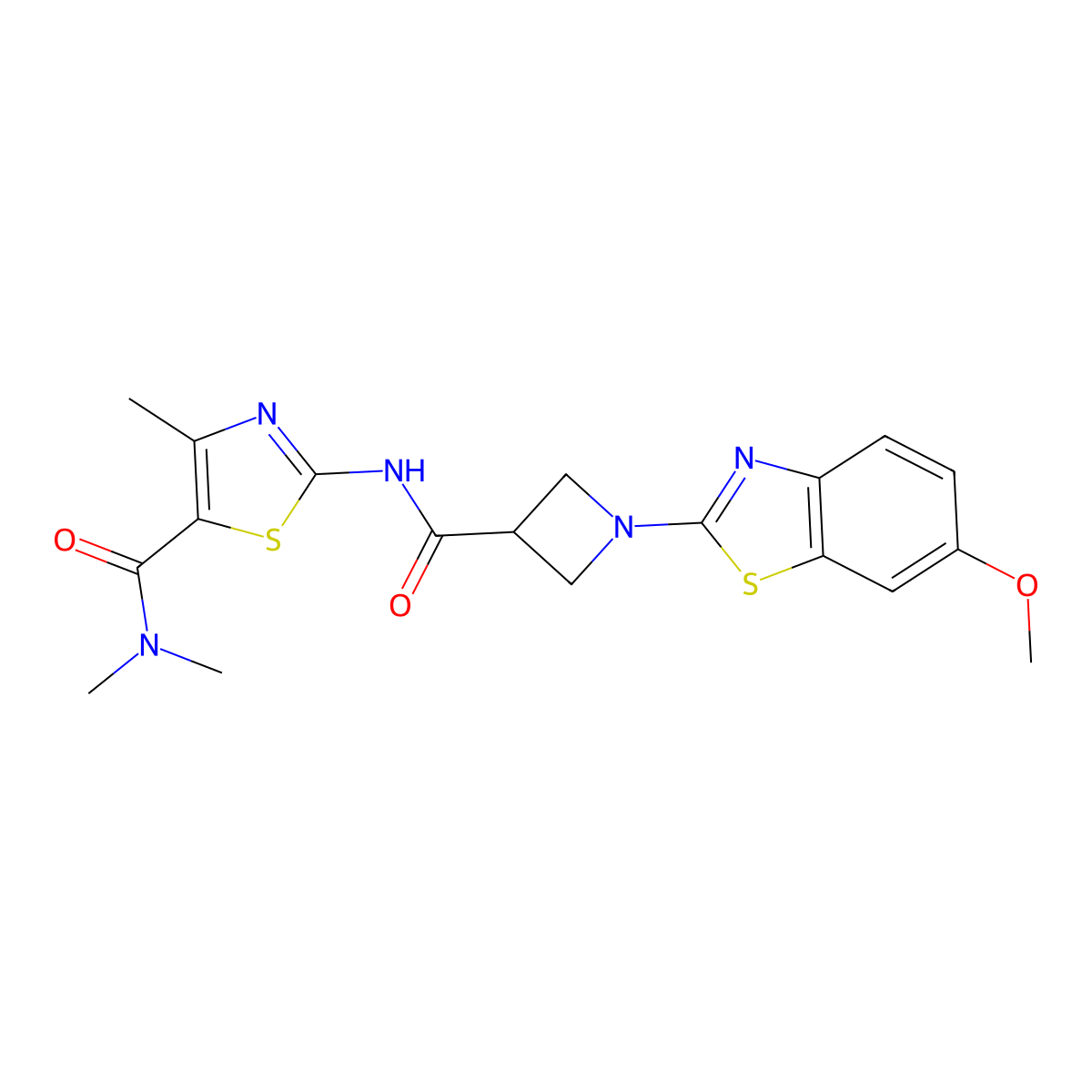 2-(1-(6-methoxybenzo[d]thiazol-2-yl)azetidine-3-carboxamido)-N,N,4-trimethylthiazole-5-carboxamide molecular structure, CAS 1286732-10-2