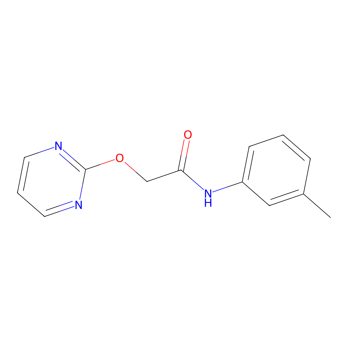 2-(pyrimidin-2-yloxy)-N-(m-tolyl)acetamide molecular structure, CAS 1286732-11-3