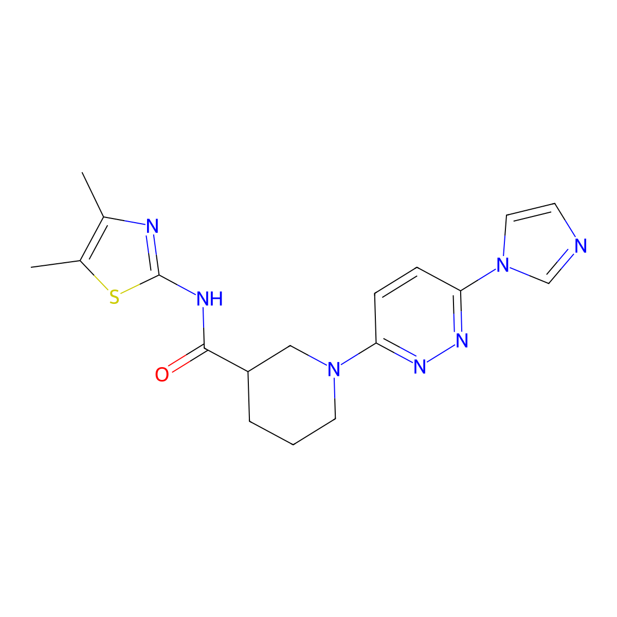 1-(6-(1H-imidazol-1-yl)pyridazin-3-yl)-N-(4,5-dimethylthiazol-2-yl)piperidine-3-carboxamide molecular structure, CAS 1286732-12-4