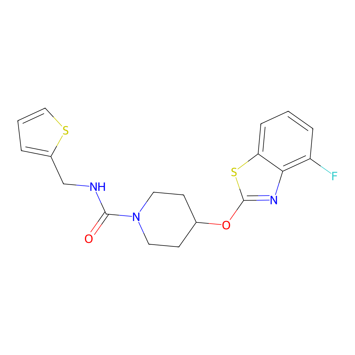 4-((4-fluorobenzo[d]thiazol-2-yl)oxy)-N-(thiophen-2-ylmethyl)piperidine-1-carboxamide molecular structure, CAS 1286732-24-8