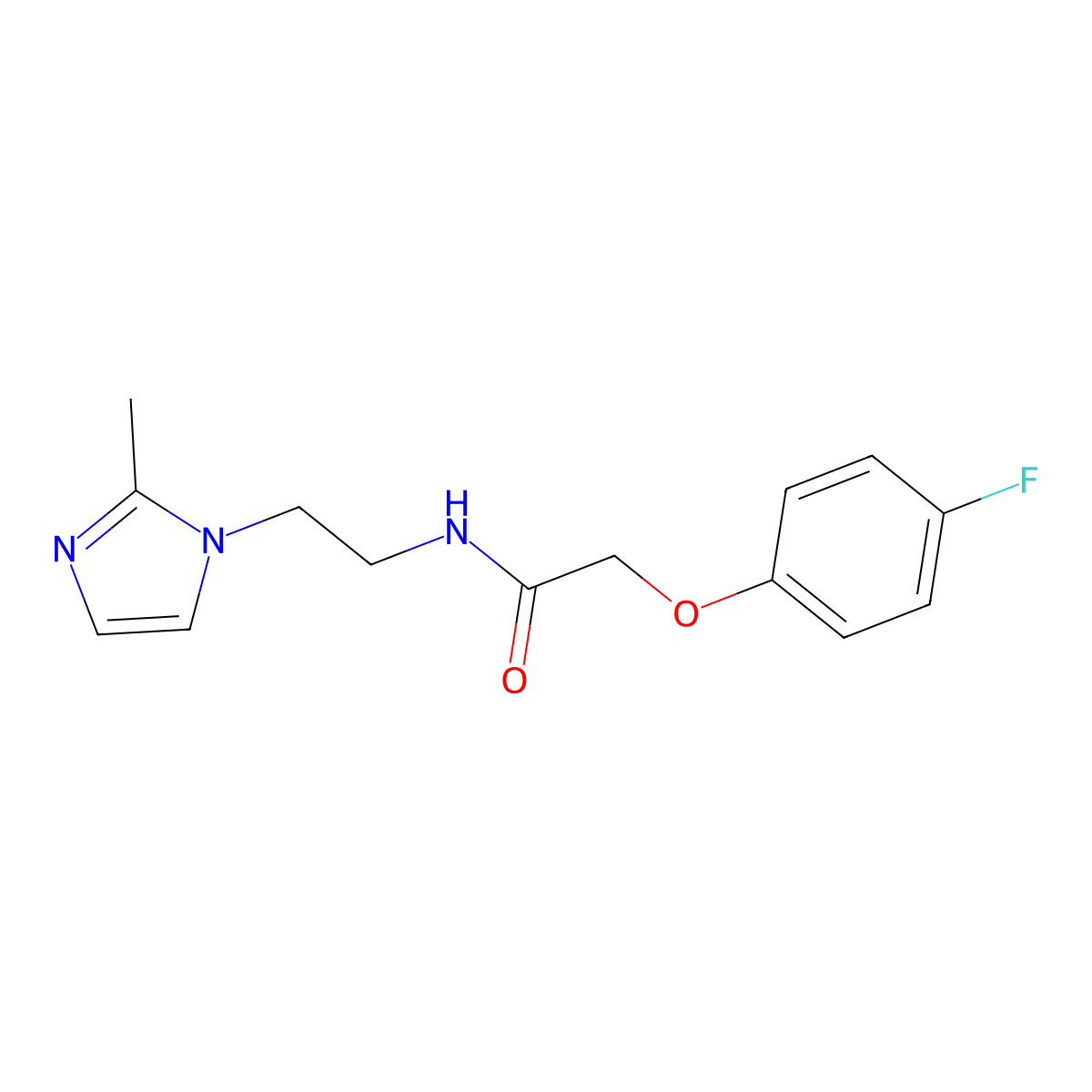 2-(4-fluorophenoxy)-N-(2-(2-methyl-1H-imidazol-1-yl)ethyl)acetamide molecular structure, CAS 1286732-26-0