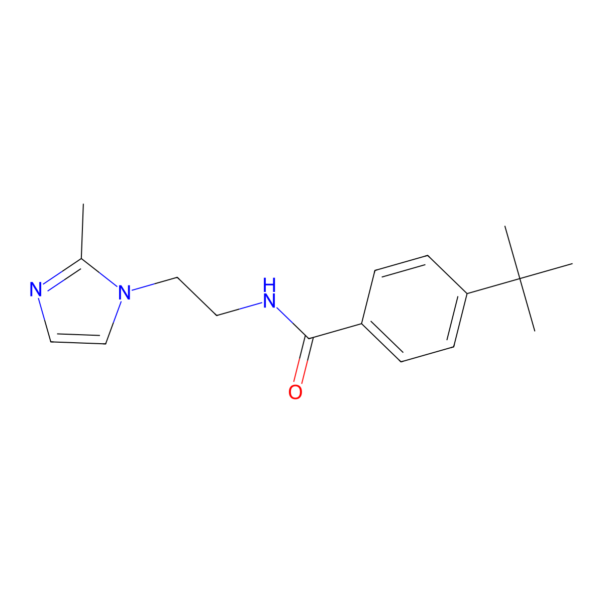 4-(tert-butyl)-N-(2-(2-methyl-1H-imidazol-1-yl)ethyl)benzamide molecular structure, CAS 1286732-28-2