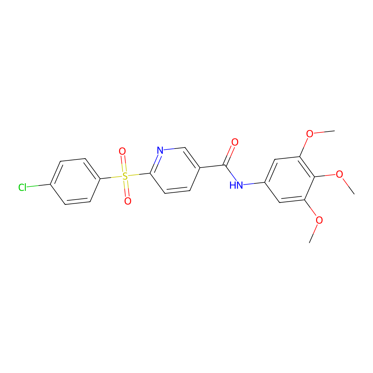 6-((4-chlorophenyl)sulfonyl)-N-(3,4,5-trimethoxyphenyl)nicotinamide molecular structure, CAS 1286732-31-7
