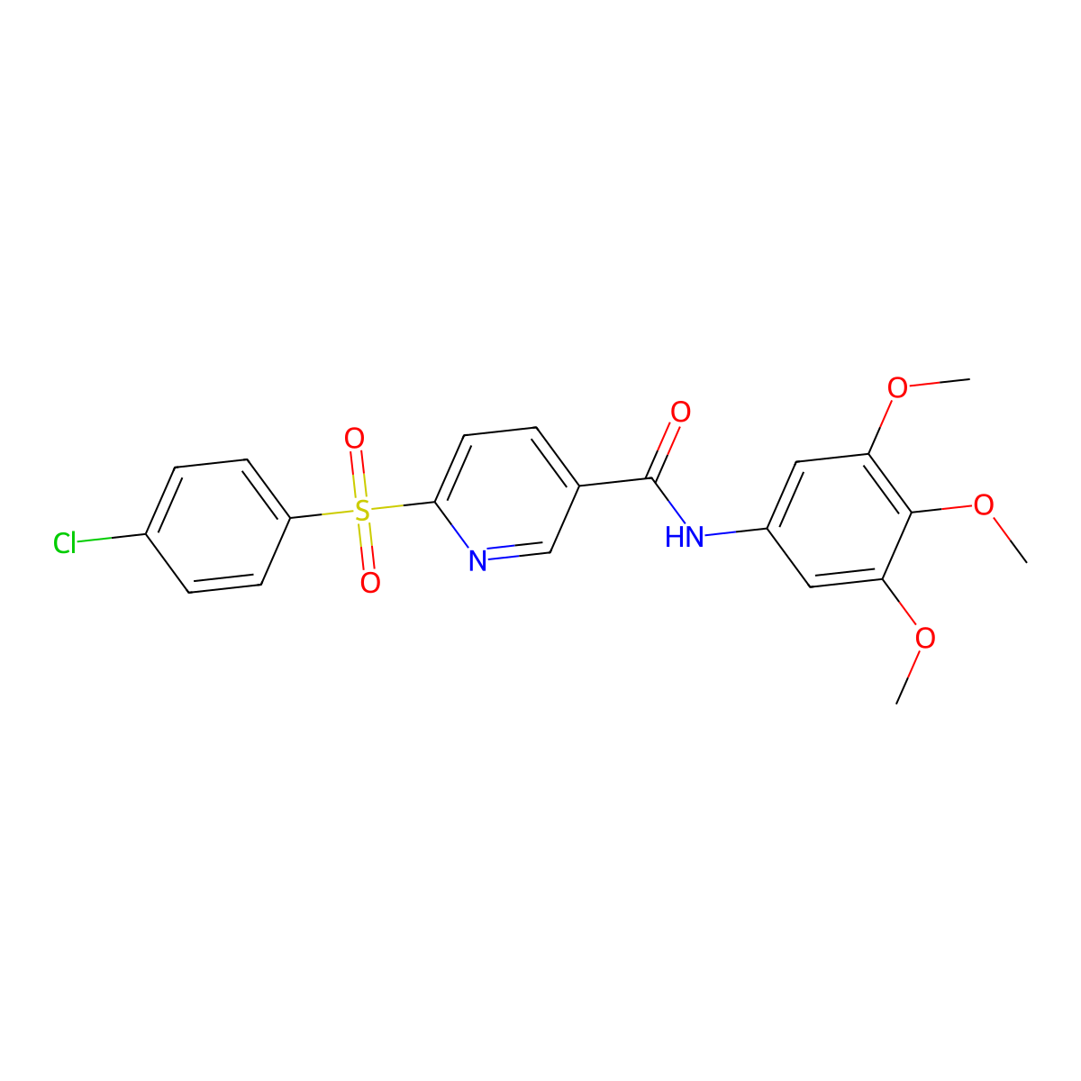 6-((4-chlorophenyl)sulfonyl)-N-(3,4,5-trimethoxyphenyl)nicotinamide molecular structure, CAS 1286732-31-7