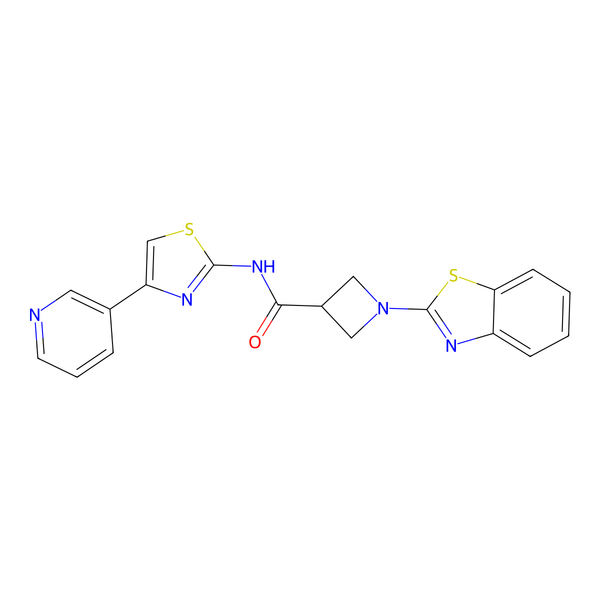 1-(benzo[d]thiazol-2-yl)-N-(4-(pyridin-3-yl)thiazol-2-yl)azetidine-3-carboxamide molecular structure, CAS 1286732-42-0