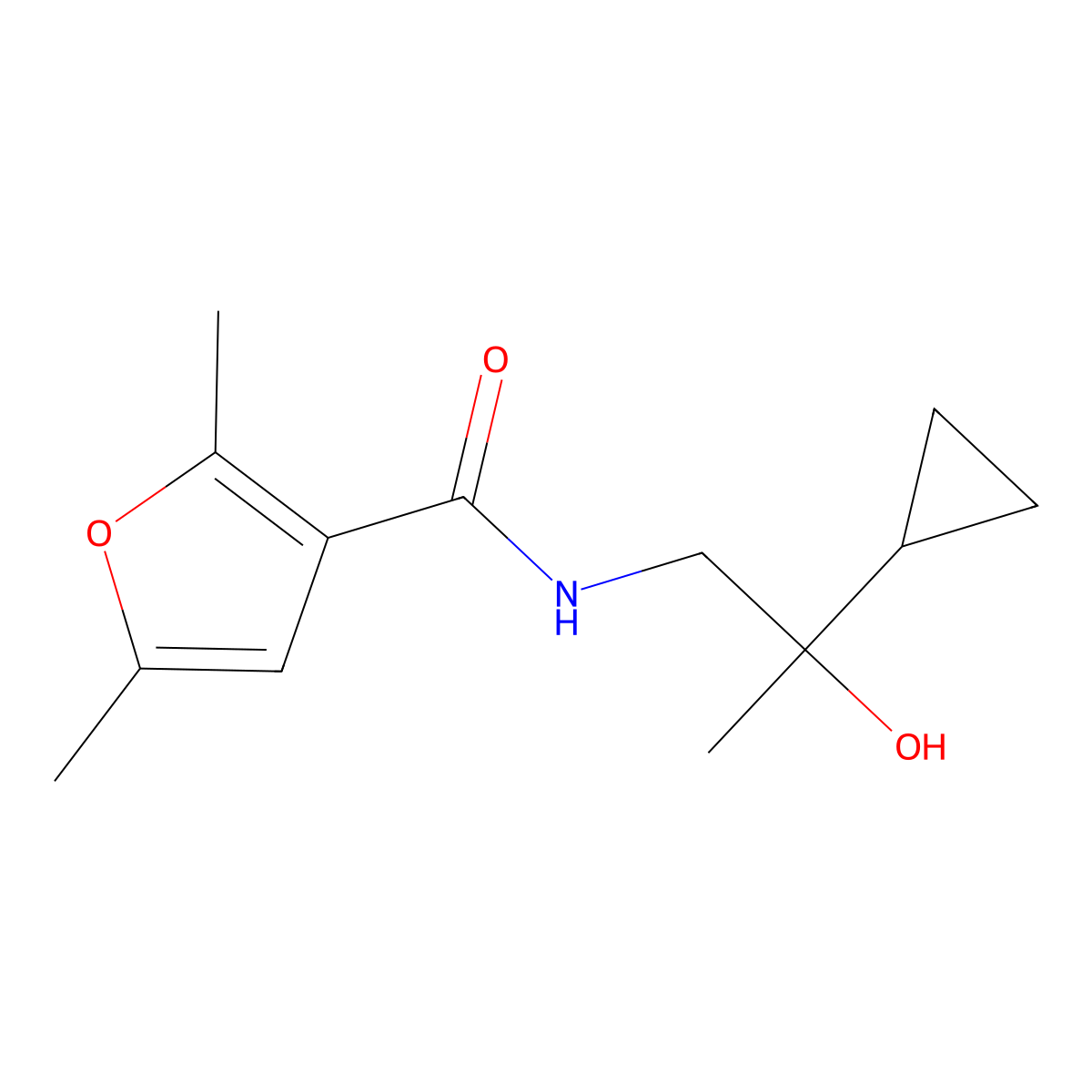 N-(2-cyclopropyl-2-hydroxypropyl)-2,5-dimethylfuran-3-carboxamide molecular structure, CAS 1286732-45-3