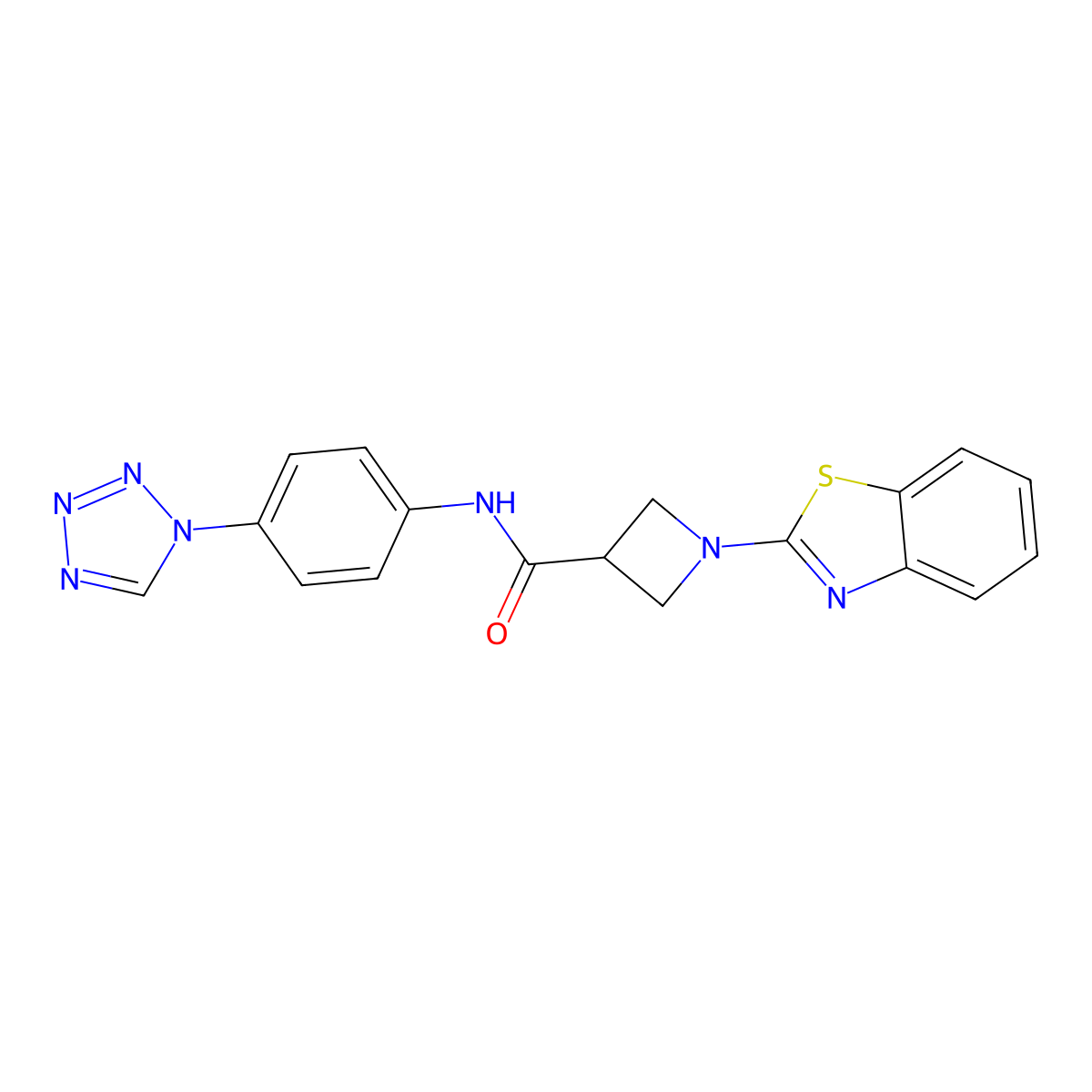 N-(4-(1H-tetrazol-1-yl)phenyl)-1-(benzo[d]thiazol-2-yl)azetidine-3-carboxamide molecular structure, CAS 1286732-46-4