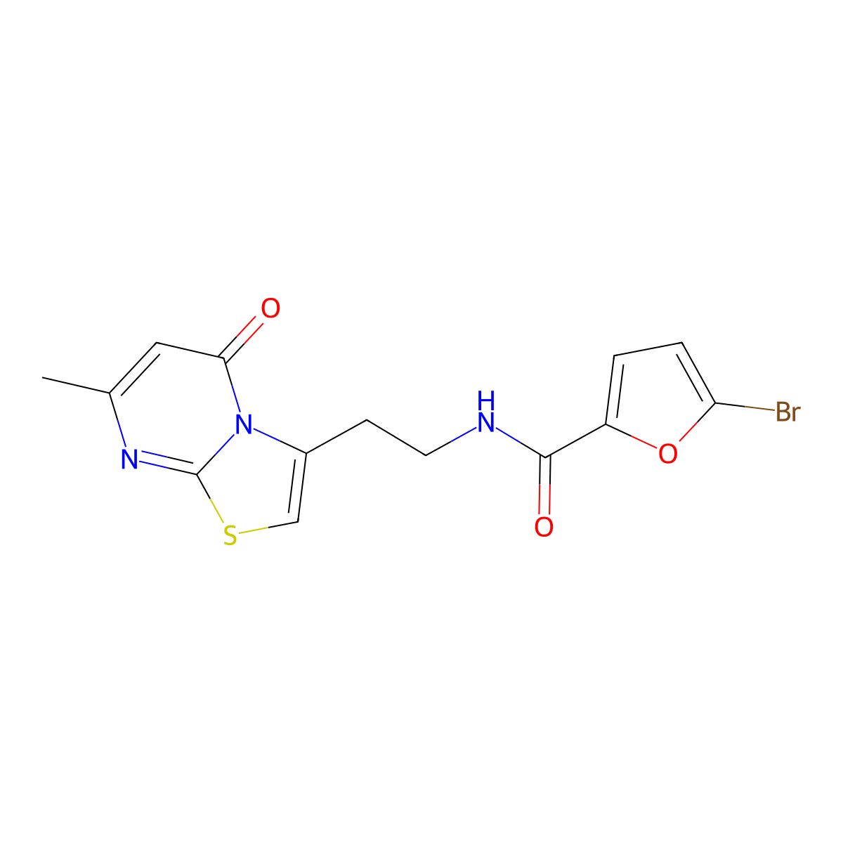 5-bromo-N-(2-(7-methyl-5-oxo-5H-thiazolo[3,2-a]pyrimidin-3-yl)ethyl)furan-2-carboxamide molecular structure, CAS 1286732-48-6
