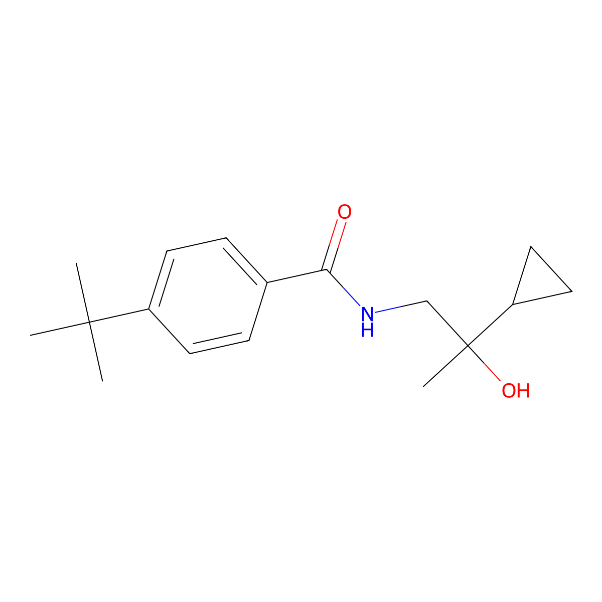 4-tert-butyl-N-(2-cyclopropyl-2-hydroxypropyl)benzamide molecular structure, CAS 1286732-52-2