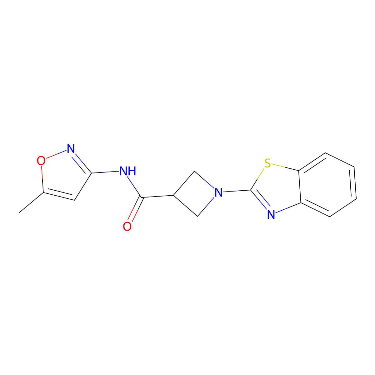 1-(benzo[d]thiazol-2-yl)-N-(5-methylisoxazol-3-yl)azetidine-3-carboxamide molecular structure, CAS 1286732-55-5