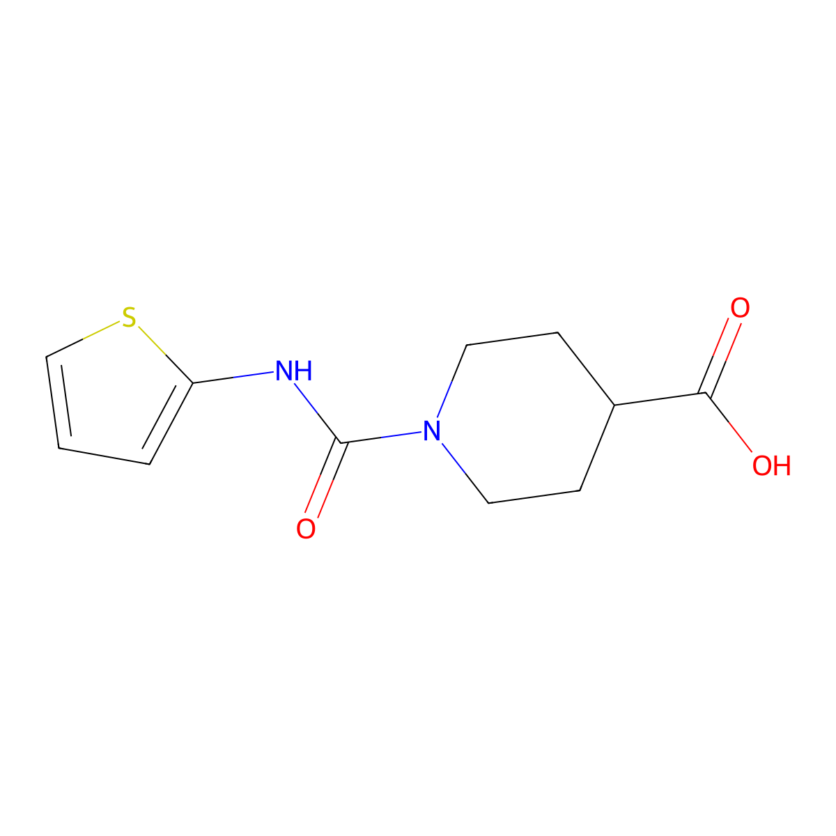 1-[(2-Thienylamino)carbonyl]piperidine-4-carboxylic acid molecular structure, CAS 1286732-67-9