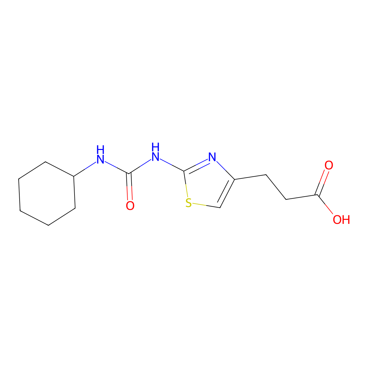3-(2-(3-Cyclohexylureido)thiazol-4-yl)propanoic acid molecular structure, CAS 1286732-70-4