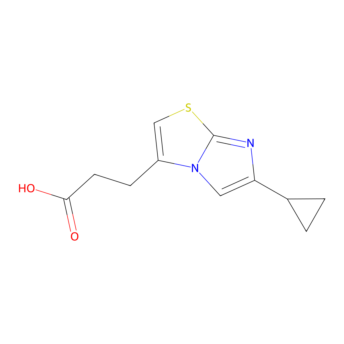 3-{6-Cyclopropylimidazo[2,1-b][1,3]thiazol-3-yl}propanoic acid molecular structure, CAS 1286732-75-9
