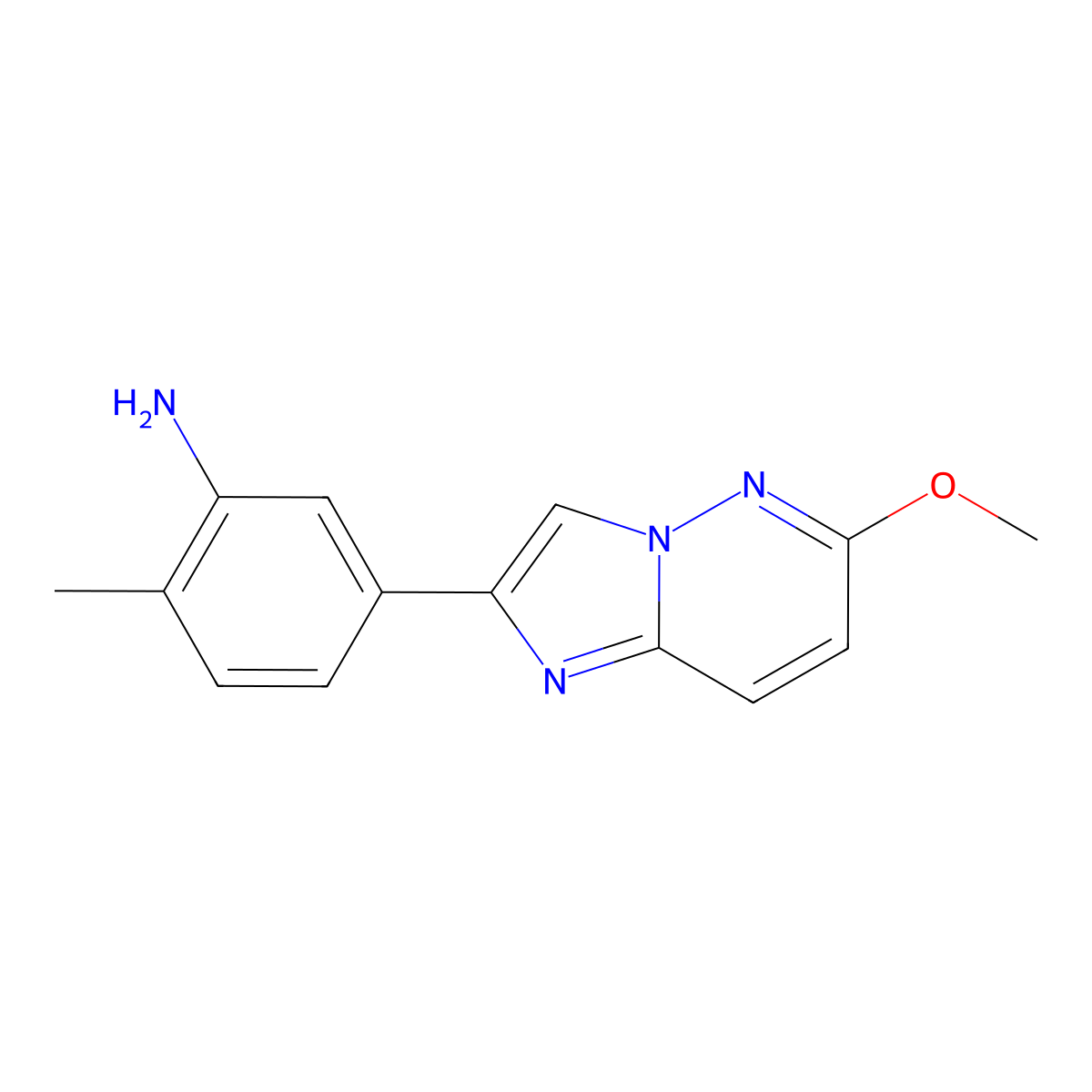 5-(6-Methoxyimidazo[1,2-b]pyridazin-2-yl)-2-methylaniline molecular structure, CAS 1286732-85-1