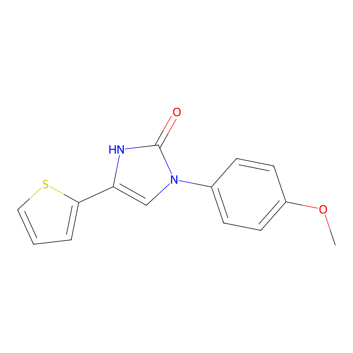 1-(4-methoxyphenyl)-4-(thiophen-2-yl)-2,3-dihydro-1H-imidazol-2-one molecular structure, CAS 1286732-90-8