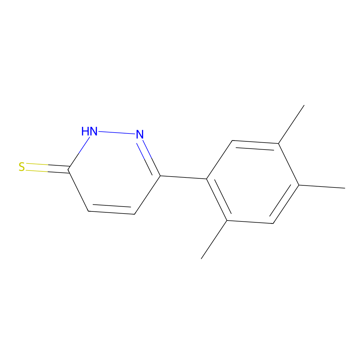 6-(2,4,5-Trimethylphenyl)pyridazine-3-thiol molecular structure, CAS 1286732-92-0