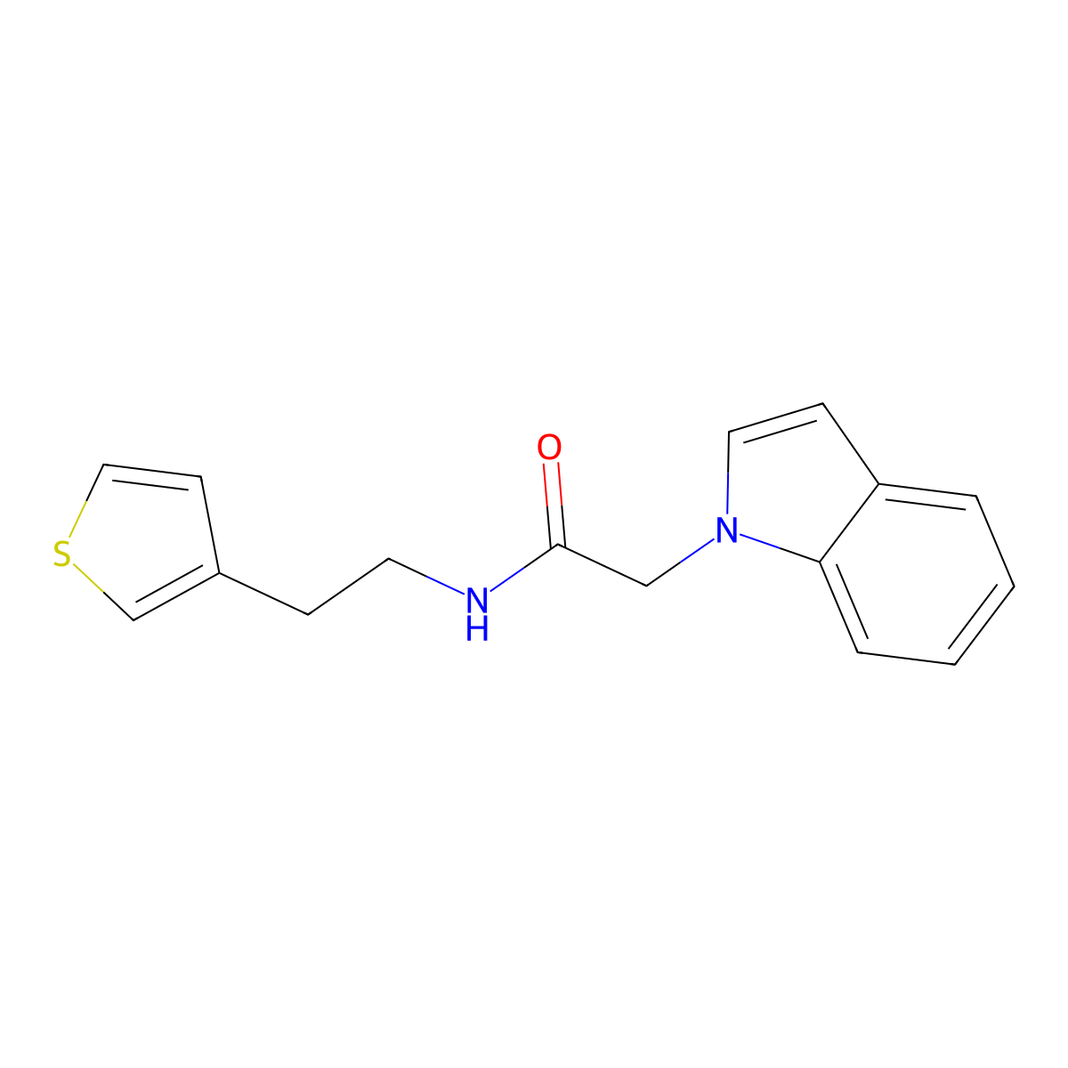 2-(1H-indol-1-yl)-N-[2-(thiophen-3-yl)ethyl]acetamide molecular structure, CAS 1286733-13-8