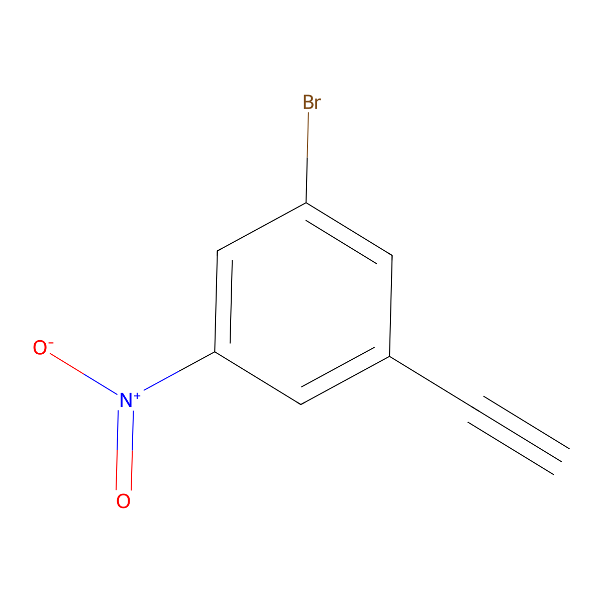 1-Bromo-3-ethynyl-5-nitrobenzene molecular structure, CAS 1286734-53-9