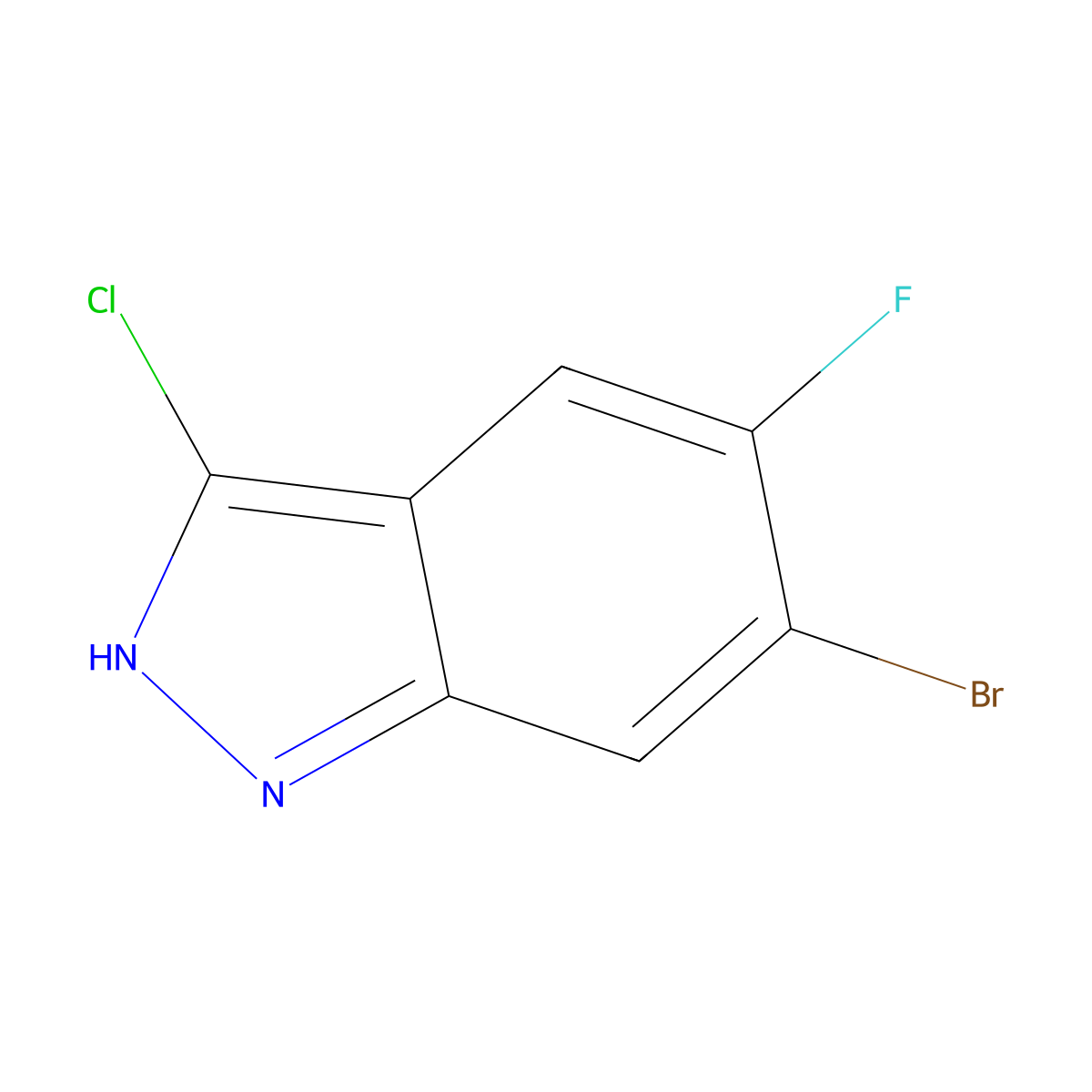 6-Bromo-3-chloro-5-fluoro-1H-indazole molecular structure, CAS 1286734-78-8