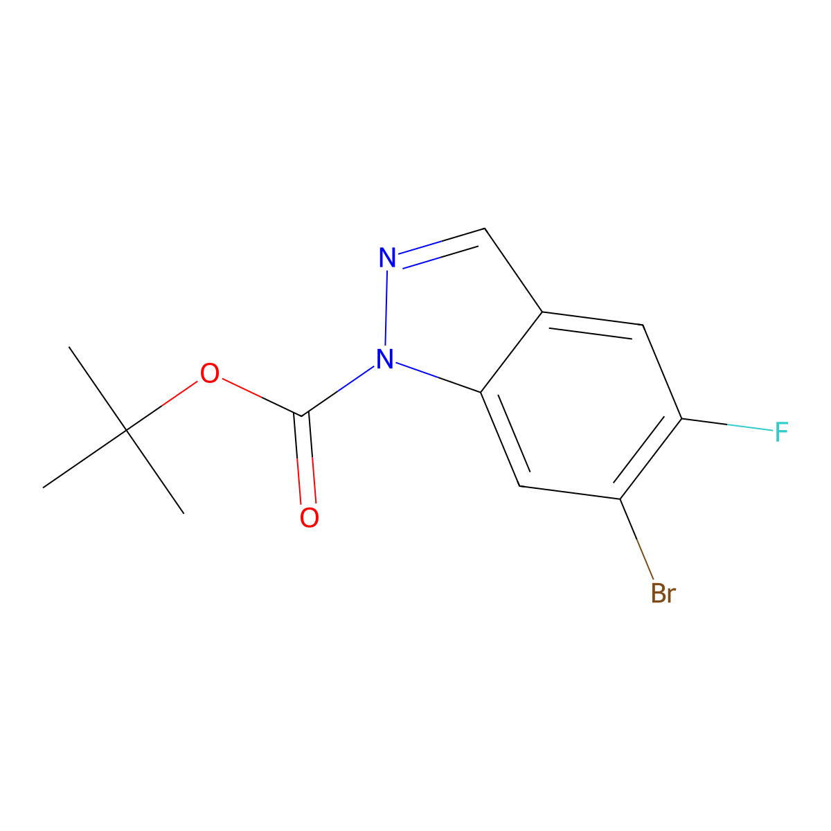 tert-Butyl 6-bromo-5-fluoro-1H-indazole-1-carboxylate molecular structure, CAS 1286734-80-2