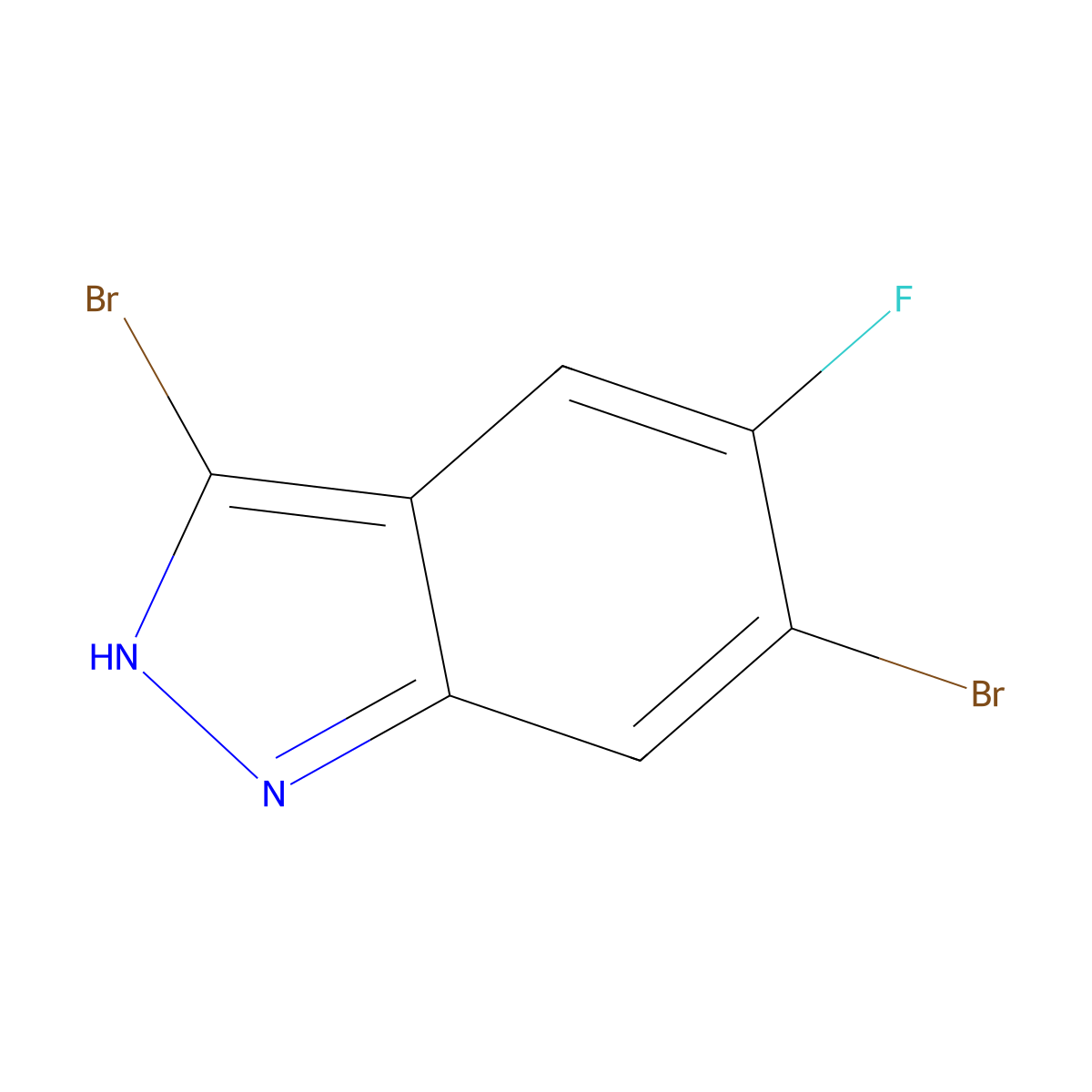 3,6-Dibromo-5-fluoro-1H-indazole molecular structure, CAS 1286734-81-3
