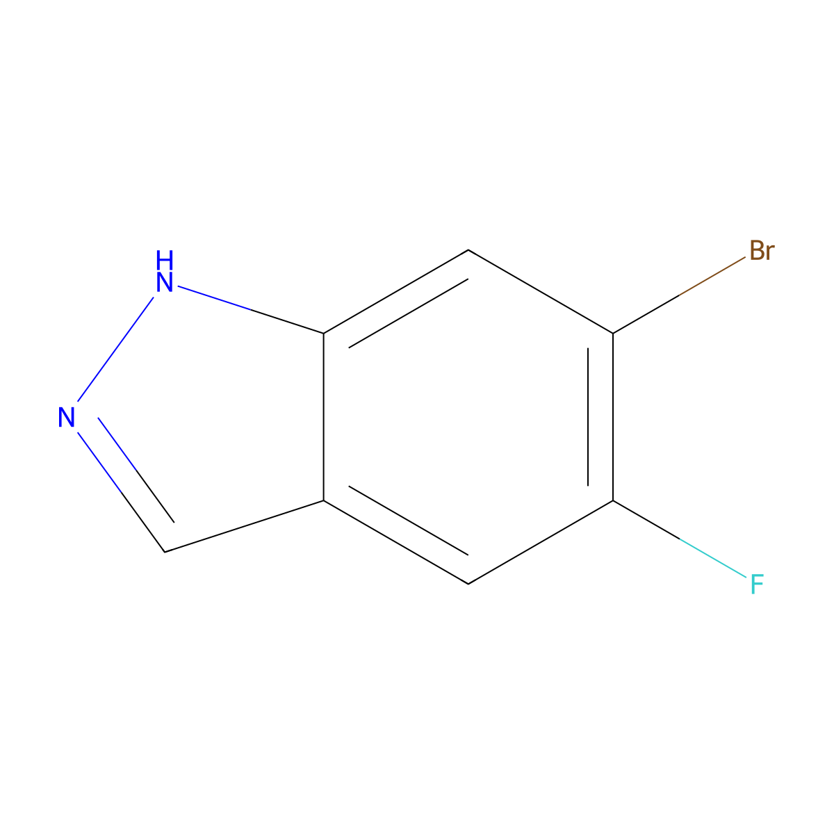 6-bromo-5-fluoro-1H-indazole molecular structure, CAS 1286734-85-7